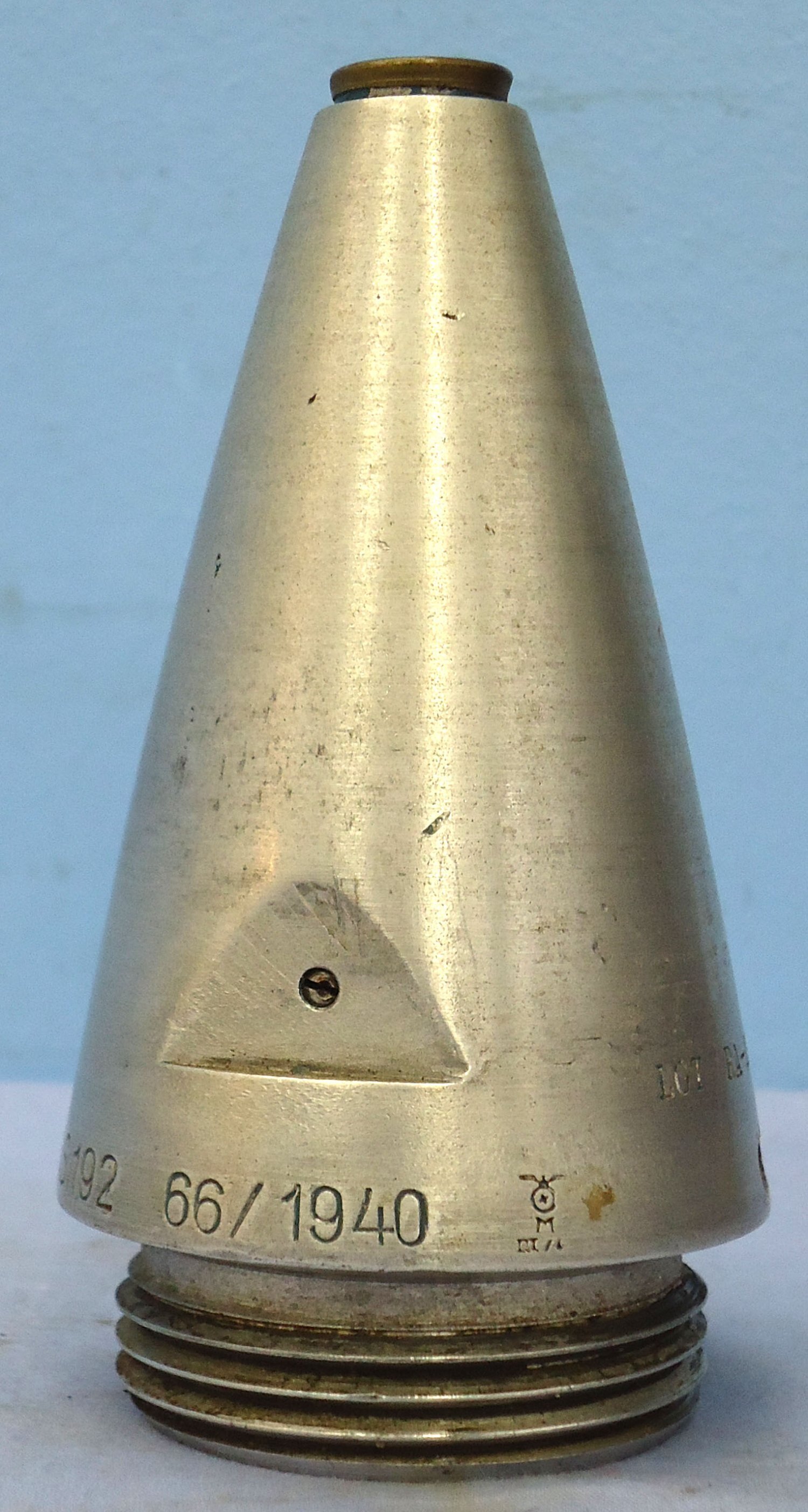 INERT DEACTIVATED. German, WW2, 1940 Dated EKzdr C/28 Kriegsmarine Nose Fuze. - O 2158 EKzdr C/28 Kriegsmarine Nose Fuze. - O 2158  Other Ammunition 