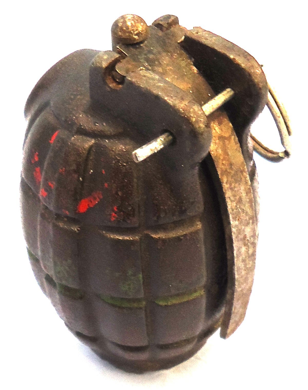 INERT DEACTIVATED. WW2, 1943 Dated, Mills No 36M MK1, Hand Grenade. O 2403 INERT DEACTIVATED. WW2, 1943 Dated, Mills No 36M MK1, Hand Grenade. O 2403 Various Other Ammunition 
