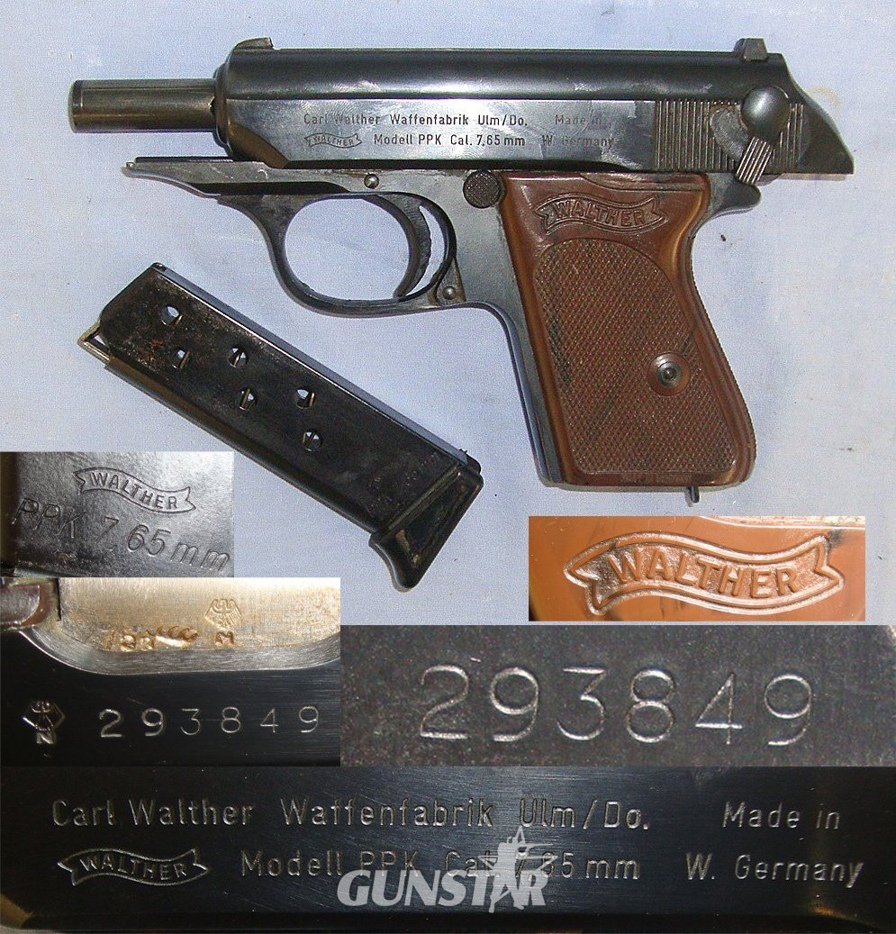 Cold War Era West German, Walther PPK, 7.65 mm Semi Automatic Pistol**COCKS & DRY FIRES**UK 2002 DEACTIVATION**Sn 23484:37 ppk None Semi Auto