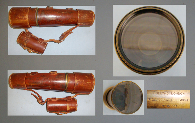Victorian Era British Dollond London 3 Draw \'Signallers\' No10029 Brass Telescope with Interchangable Eye Piece Lens and Hard Leather Case. OPT 829 Victorian Era British Dollond London 3 Draw \'Signallers\' No10029 Brass Telescope with Interchangable Eye Piece Lens and Hard Leather Case. OPT 829 Sight & Optic