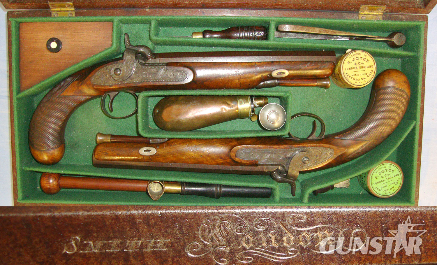 Smith (London) With Damascus Steel Octagonal Barrels & Original Accessories. Sn 19997:2 None Muzzleloader in 