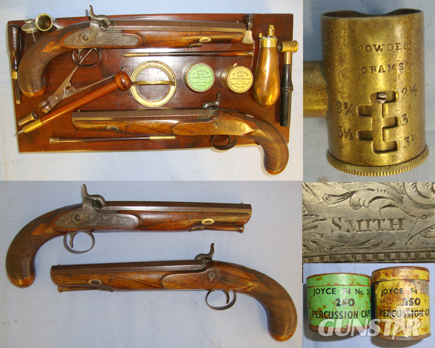  Smith (London) With Damascus Steel Octagonal Barrels & Original Accessories. Sn 19997:2 None Muzzleloader