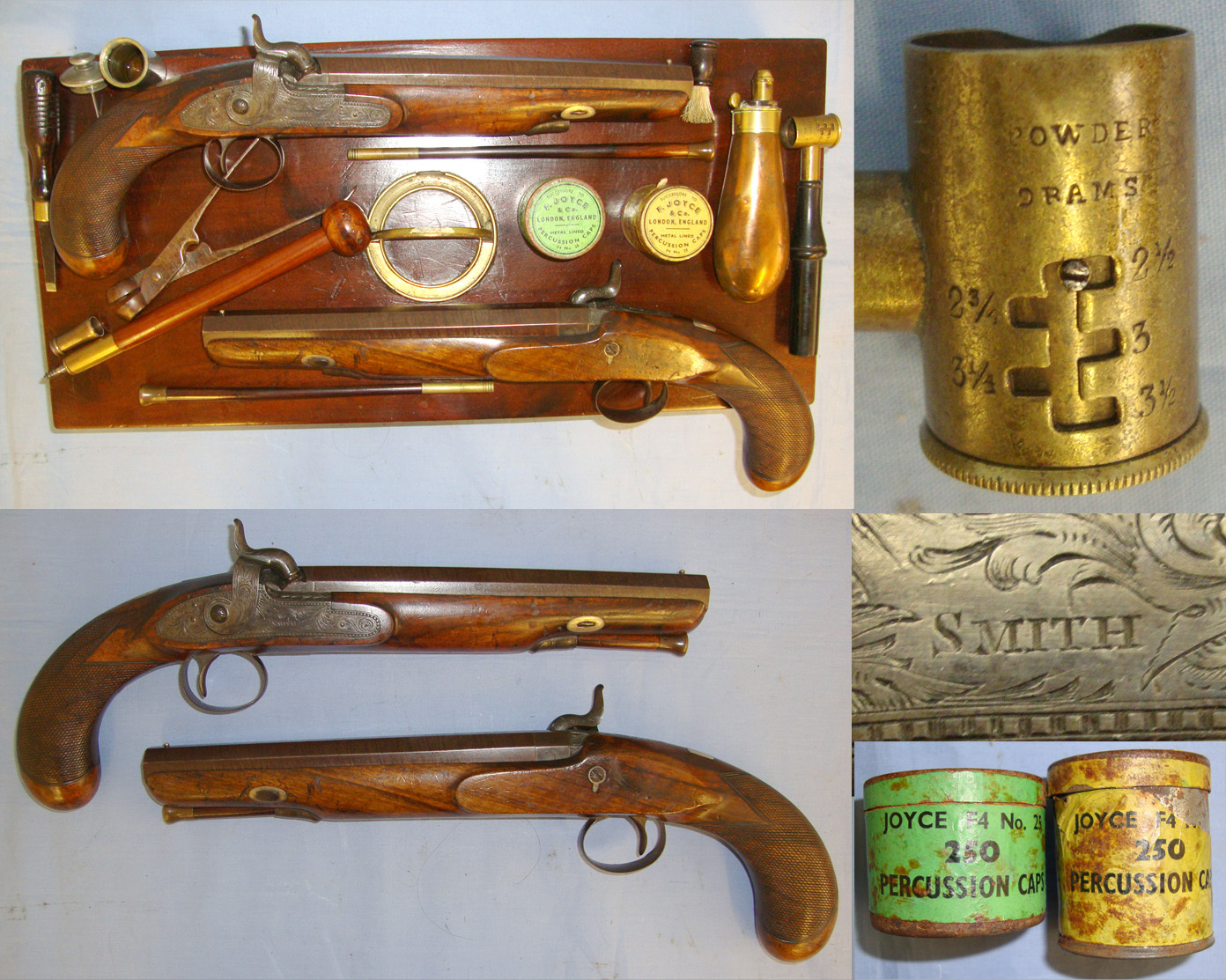  Smith (London) With Damascus Steel Octagonal Barrels & Original Accessories. Sn 19997:2 None Muzzleloader