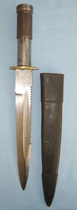 VERY RARE**FORERUNNER OF THE MODERN SURVIVAL KNIFE**Original, Colonel Baldock 1902 Patent All Steel Construction Survival ‘Knife Spear’ By James Dixon & Sons Sheffield For Walter Locke & Co London With Original Scabbard. Sn 16422 Knive
