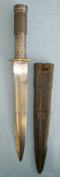  VERY RARE**FORERUNNER OF THE MODERN SURVIVAL KNIFE**Original, Colonel Baldock 1902 Patent All Steel Construction Survival ‘Knife Spear’ By James Dixon & Sons Sheffield For Walter Locke & Co London With Original Scabbard. Sn 16422 Knive