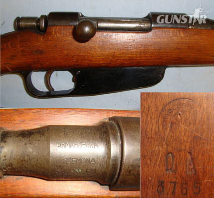  Armaguerra Cremona M1891/41 Fascist & Royal Army Marked Armaguerra Cremona Factory, 6.5mm Calibre R Bolt Action 6.5 mm Rifle