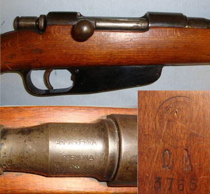  Armaguerra Cremona M1891/41 Fascist & Royal Army Marked Armaguerra Cremona Factory, 6.5mm Calibre R Bolt Action 6.5 mm Rifle