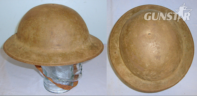 WW1 British MK II 1918 Pattern Brodie Trench Helmet With Brodie Ink Stamped Sweat Band, Rim Stamped ‘HV / 572’ & Chin Strap.  Clothing