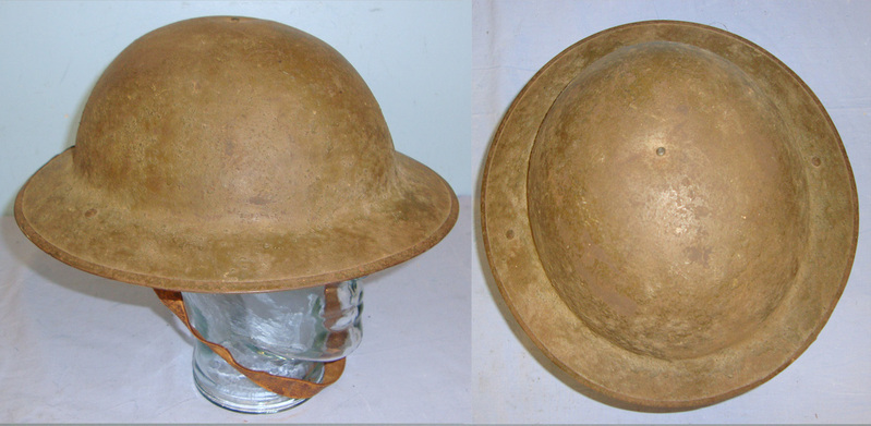  WW1 British MK II 1918 Pattern Brodie Trench Helmet With Brodie Ink Stamped Sweat Band, Rim Stamped ‘HV / 572’ & Chin Strap.  Clothing