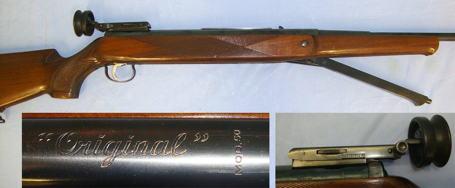 HIGHLY COLLECTABLE**1959-1980’s German Original Deluxe Model 50 .22 Calibre Under Lever Action Air Rifle With Target Sights. Sn 23802 air rifle .22