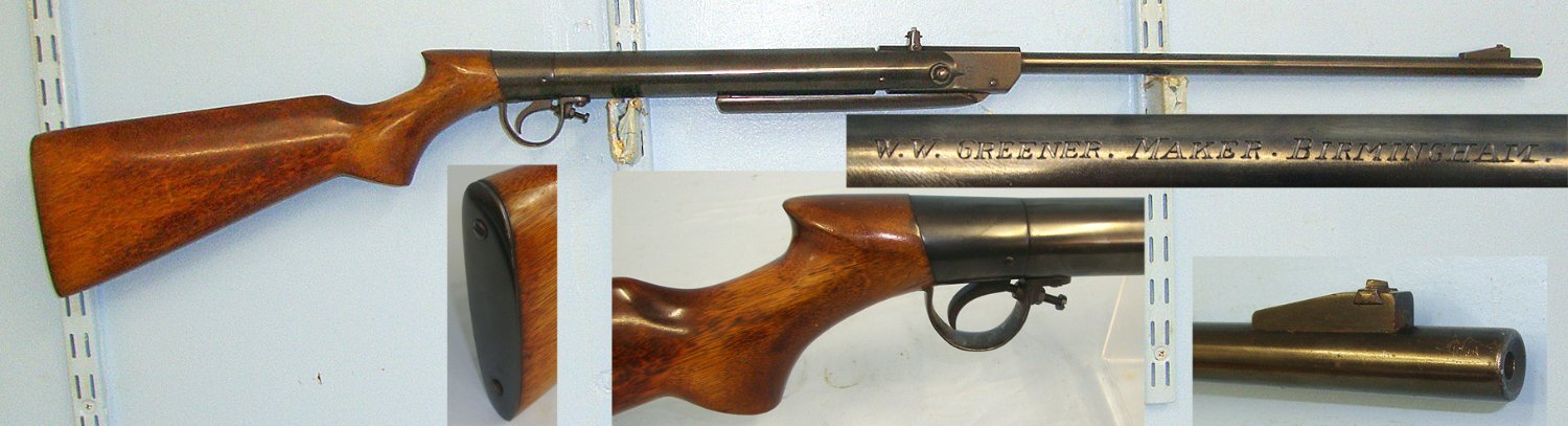 VERY RARE**MINT**1930's ‘The Greener’ .22 Calibre, Break Action Air Rifle By W.W. Greener Birmingham. Sn 23602  air rifle .22