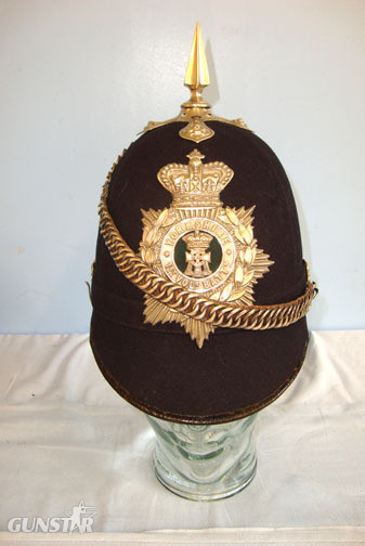 Home Service Pattern, 1st Battalion Yorkshire Volunteers Blue Cloth Helmet With  Home Service Pattern, 1st Battalion Yorkshire Volunteers Blue Cloth Helmet With  Clothing in 