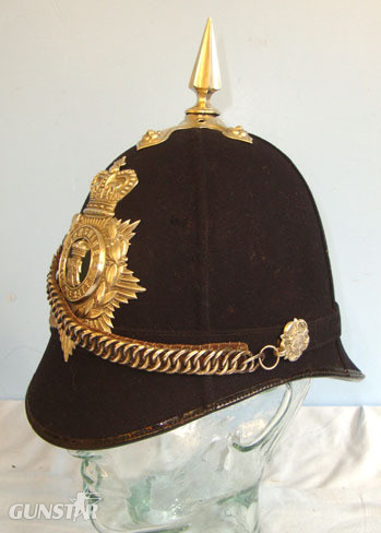Home Service Pattern, 1st Battalion Yorkshire Volunteers Blue Cloth Helmet With  Home Service Pattern, 1st Battalion Yorkshire Volunteers Blue Cloth Helmet With  Clothing