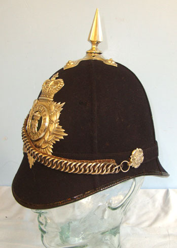 Home Service Pattern, 1st Battalion Yorkshire Volunteers Blue Cloth Helmet With  Home Service Pattern, 1st Battalion Yorkshire Volunteers Blue Cloth Helmet With  Clothing