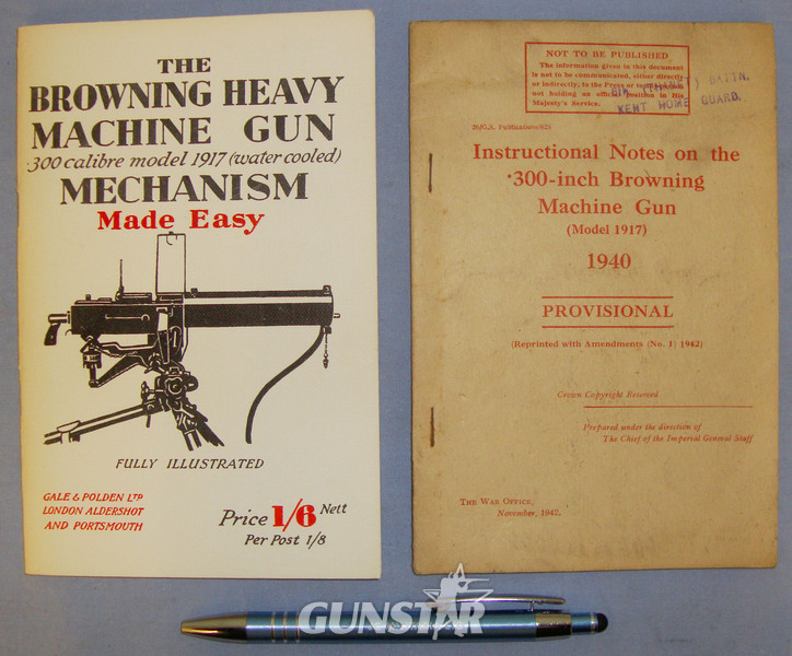 Two Unpublished WWII Instructional Handbooks on the Browning .300-Inch Heavy Machine Gun. BO 441. Two Unpublished WWII Instructional Handbooks on the Browning .300-Inch Heavy Machine Gun. BO 441. Other Accessory in 