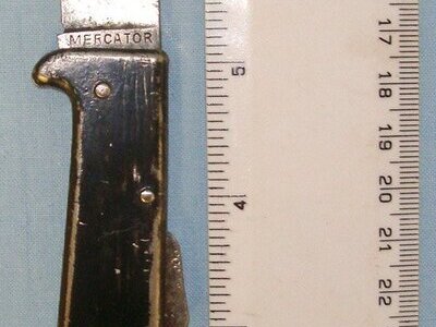 WW1 / WW2 Imperial German Army Mercator (Heinrich Kaufmann, Indiwerk, Solingen), DRGM Taschenmesser Trench Dagger / Utility Clasp Lock knife. Sn 21597 Knive