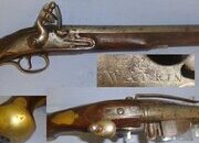 British Naval Officer’s Private Purchase R. Watkins (London C1710-1740) Long Sea Service Pattern .577” Regulation Calibre, Flintlock Pistol With Belt Bar & Brass Fittings Including Cudgel Butt. Sn 21393:15 flintlock pistol .577 Muzzleloader