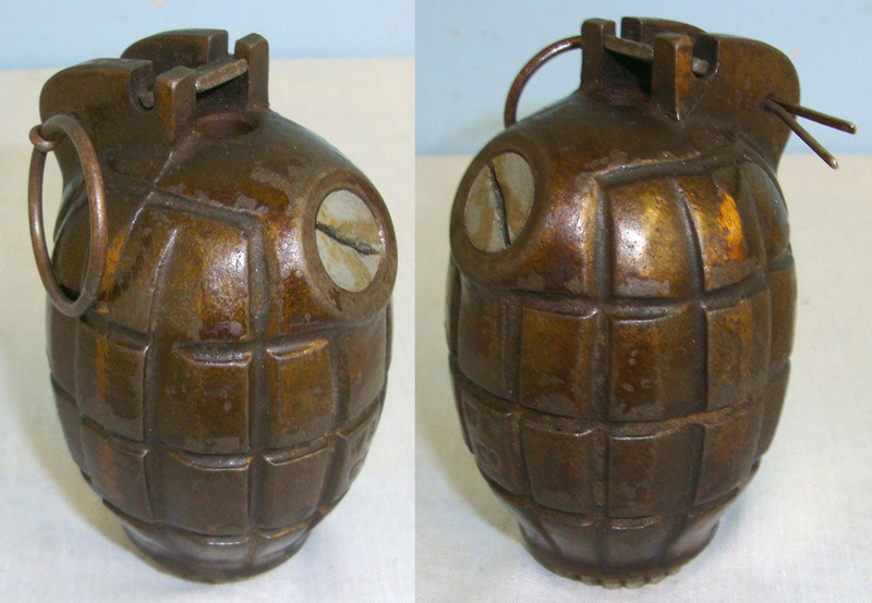 INERT DEACTIVATED Early WW2 1940 British Mills No.36M MK1, Hand Grenade By ‘W & Co Ld’ (W. Ayrton & Co Ltd) & ‘SG & Co’ (Stourbridge Glazed Brick & Fireclay Co).   Other Ammunition