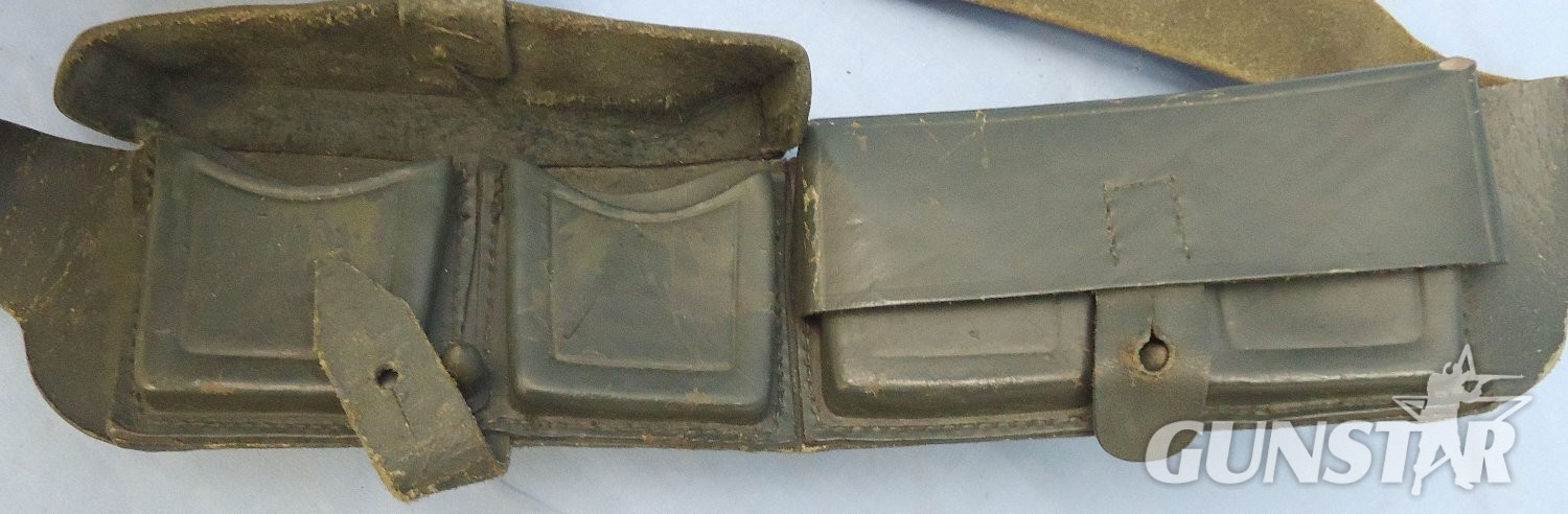 Italian WW2 Era, Scarce Model 1891 Carcano Leather Bandoleer With Ammunition Pouches. - L 264 Italian WW2 Era, Scarce Model 1891 Carcano Leather Bandoleer With Ammunition Pouches. - L 264 Other Accessory 