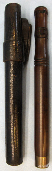 Victorian British Police Truncheon With Brass Tip and Black Leather Carry Case. Victorian British Police Truncheon With Brass Tip and Black Leather Carry Case. Other Accessory in 