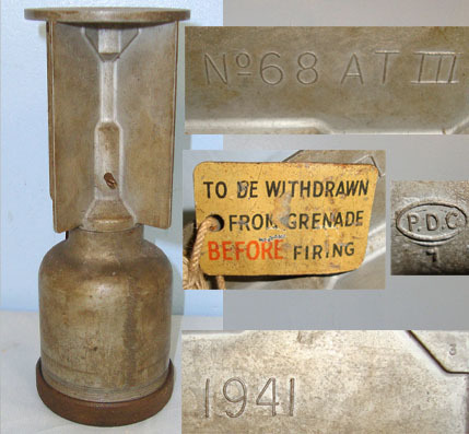 INERT DEACTIVATED, WW2 1941 British Service No.68 AT (Anti Tank) AP Armour Pierc INERT DEACTIVATED, WW2 1941 British Service No.68 AT (Anti Tank) AP Armour Pierc Antique & Militaria