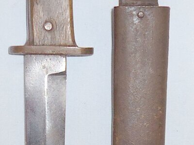 German WWI Trench Dagger Scabbard and Leather Belt Loop. ED 2073 Dagger