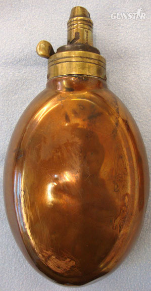 John Dickson & Son Victorian 19th Century Copper and Brass 'Foliage' Powder Flask  Antique & Militaria in 