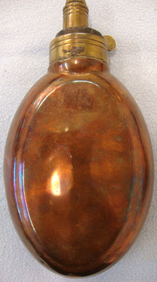 John Dickson & Son Victorian 19th Century Copper and Brass 'Foliage' Powder Flask  Antique & Militaria