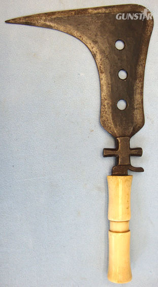 Large Ceremonial Knife / Axe of the Mangbetu Tribe of Central Africa with Ivory  Other Blade in 