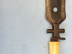 Large Ceremonial Knife / Axe of the Mangbetu Tribe of Central Africa with Ivory  Other Blade