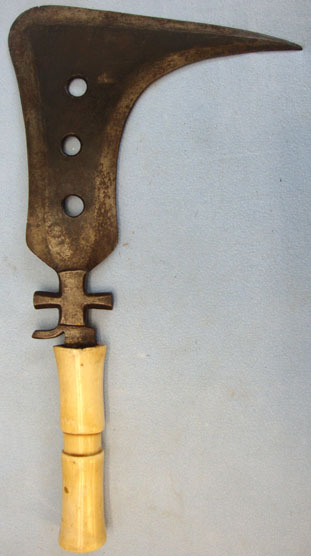 Large Ceremonial Knife / Axe of the Mangbetu Tribe of Central Africa with Ivory  Other Blade