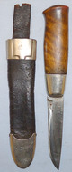 Scarce* Norwegian First Model David Anderson Hunting / Fishing Knife and Open Top Leather Scabbard With Norwegian 925 Sterling Silver Mounts. 21301. Hunting Knive