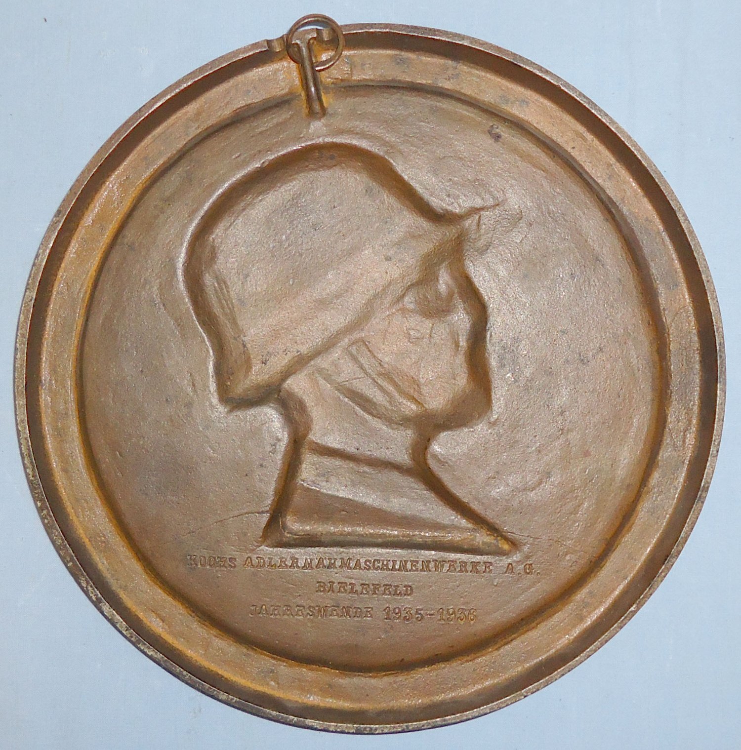  Large/Rare* German 1935-36 Iron and Steel works Helmet Factory Plaque. 14322. Large/Rare* German 1935-36 Iron and Steel works Helmet Factory Plaque. 14322.  Antique & Militaria