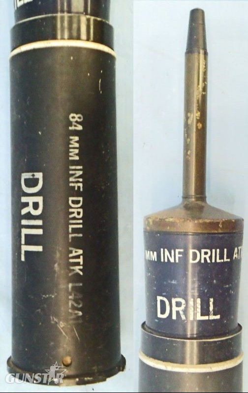  Carl Gustaf INERT DEACTIVATED. Unfired, British, L50A1 DRILL Carl Gustaf 84mm Anti-Tank Round. Sn - 22426:66  Other Ammunition