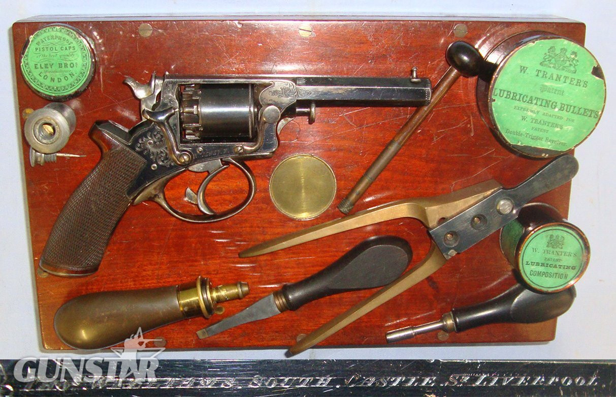 MINT BORE**COMPLETE**Cased C1860 Thomas Williams Liverpool Tranter\'s Patent, Double Action 120 Bore 5 Shot Percussion Revolver With Accessories. Sn 22762 None Revolver in 