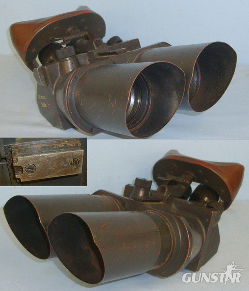  Cased WW2 Era Nazi German ‘beh’ (Ernst Leitz Wetzlar) 10 X 80 Magnification Flak Artillery Binoculars For Tripod Mounting Sight & Optic