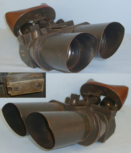  Cased WW2 Era Nazi German ‘beh’ (Ernst Leitz Wetzlar) 10 X 80 Magnification Flak Artillery Binoculars For Tripod Mounting Sight & Optic
