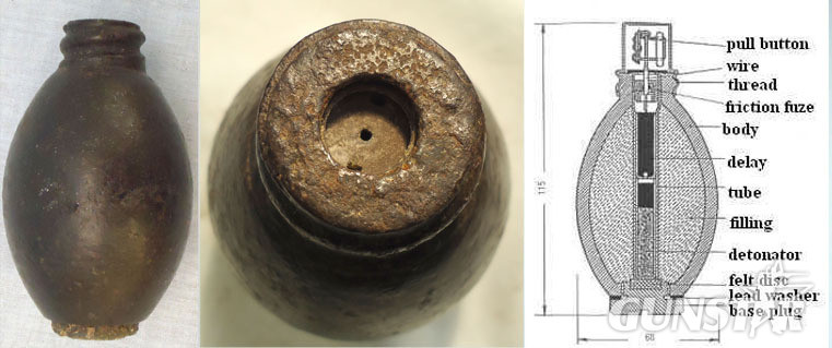  INERT DEACTIVATED. This is a Dutch Eihandgranaat No. 1, egg grenade number 1, was a cast iron hand grenade that was developed in the 1930s and was the standard defensive hand grenade used by the Dutch army at the start of WW2 and was made by the AI (Artil INERT DEACTIVATED. This is a Dutch Eihandgranaat No. 1, egg grenade number 1, was a cast iron hand grenade that was developed in the 1930s and was the standard defensive hand grenade used by the Dutch army at the start of WW2 and was made by the AI (Artil  Other Ammunition