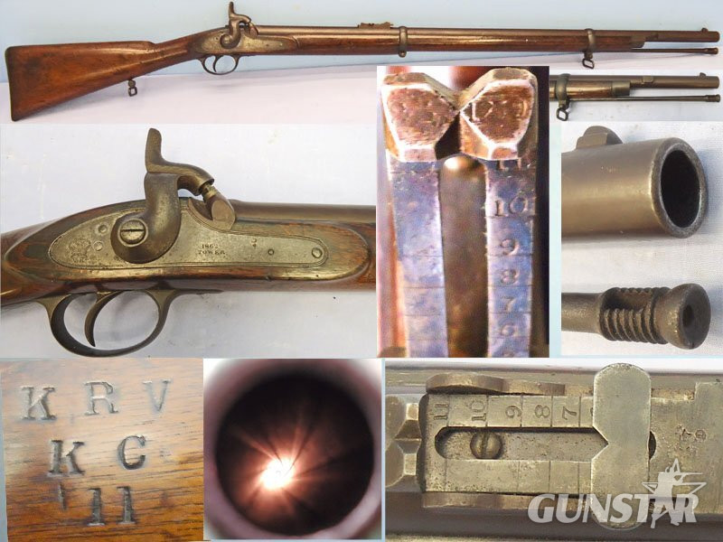 Victorian, British, 1862 Dated, TOWER Pattern 1861, .577 Calibre 2 Band Sergeants 5 Groove Short Rifle Enfield Rifle.**MINT BORE**. - A 1008 Victorian, British, 1862 Dated, TOWER Pattern 1861, .577 Calibre 2 Band Sergeants 5 Groove Short Rifle Enfield Rifle.**MINT BORE**. - A 1008 Single Shot Various Rifle in 