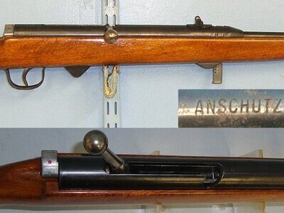 1950’s – C1970’s West German Anschutz Model 275 Bolt Action Fairground Gallery 4.4mm Nr.9 Calibre (BB) Ball Bearing Repeating Air Rifle With 12 Shot Removable Magazine. Sn 23606 air rifle BB
