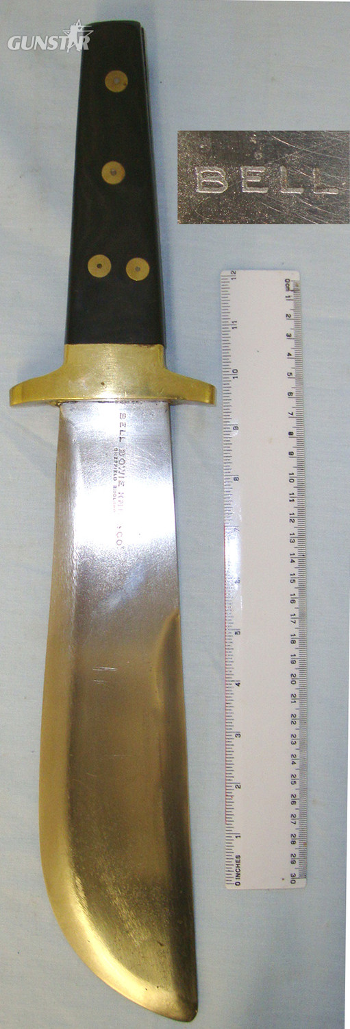 MASSIVE**CUTLER’S SHOP WINDOW ADVERTISING PIECE**Early 20th Century Bell Bowie Knife Company Sheffield Bowie Knife. ED 2185 Knive in 