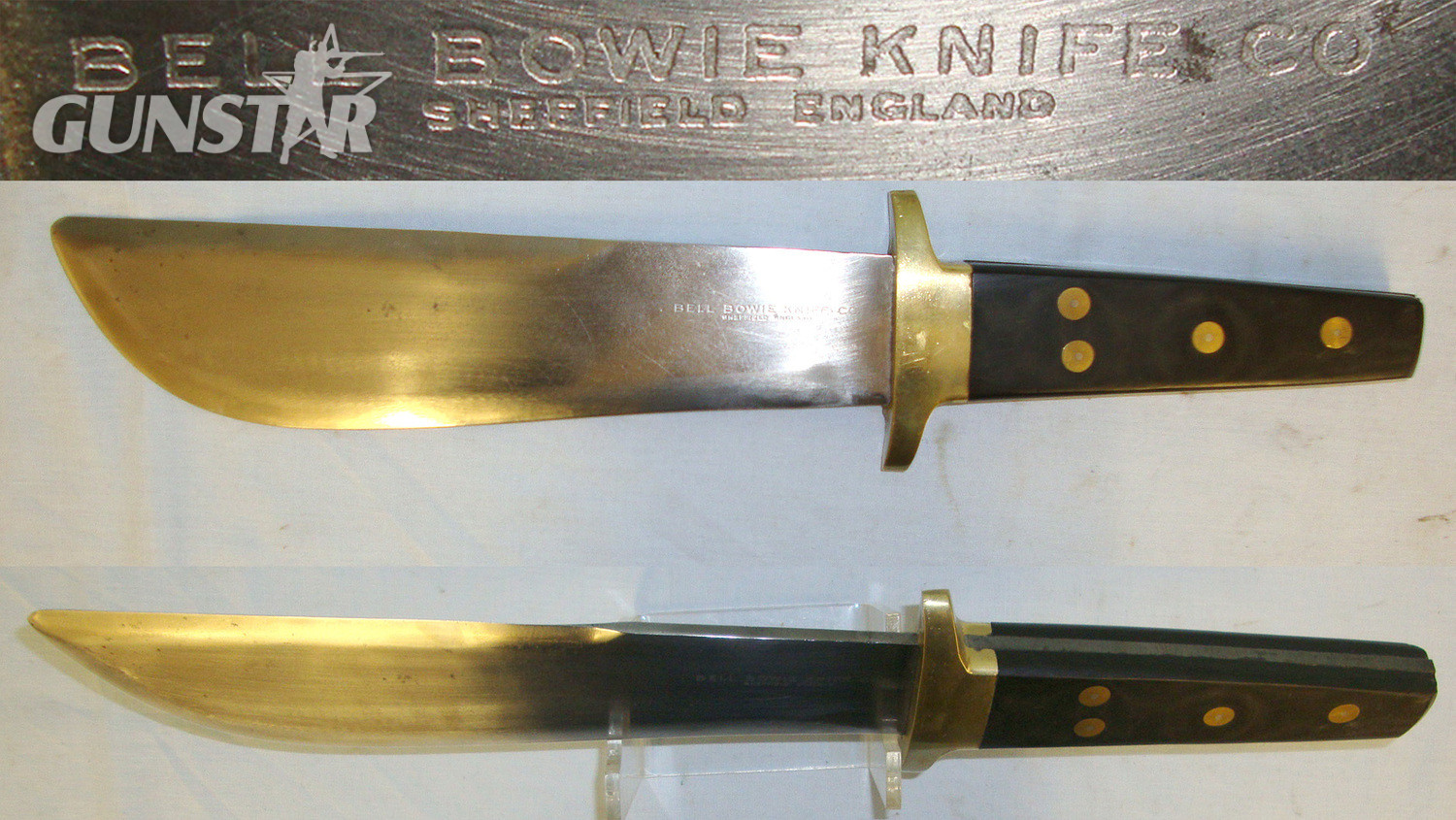 MASSIVE**CUTLER’S SHOP WINDOW ADVERTISING PIECE**Early 20th Century Bell Bowie Knife Company Sheffield Bowie Knife. ED 2185 Knive