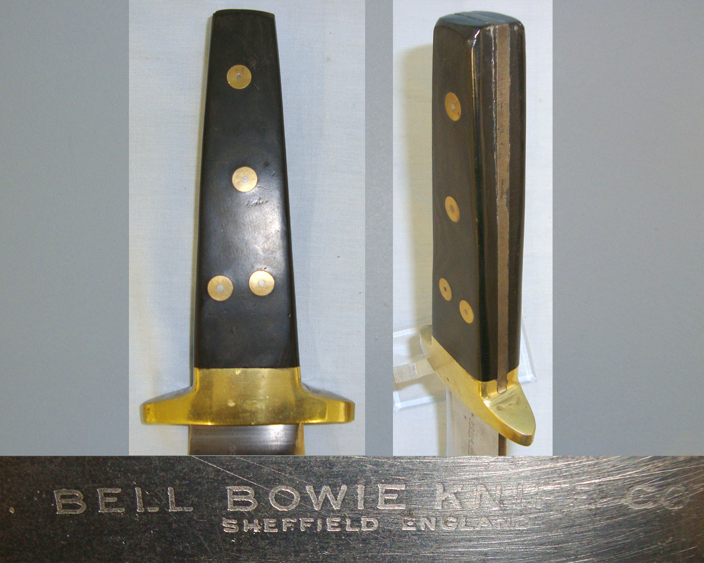  MASSIVE**CUTLER’S SHOP WINDOW ADVERTISING PIECE**Early 20th Century Bell Bowie Knife Company Sheffield Bowie Knife. ED 2185 Knive
