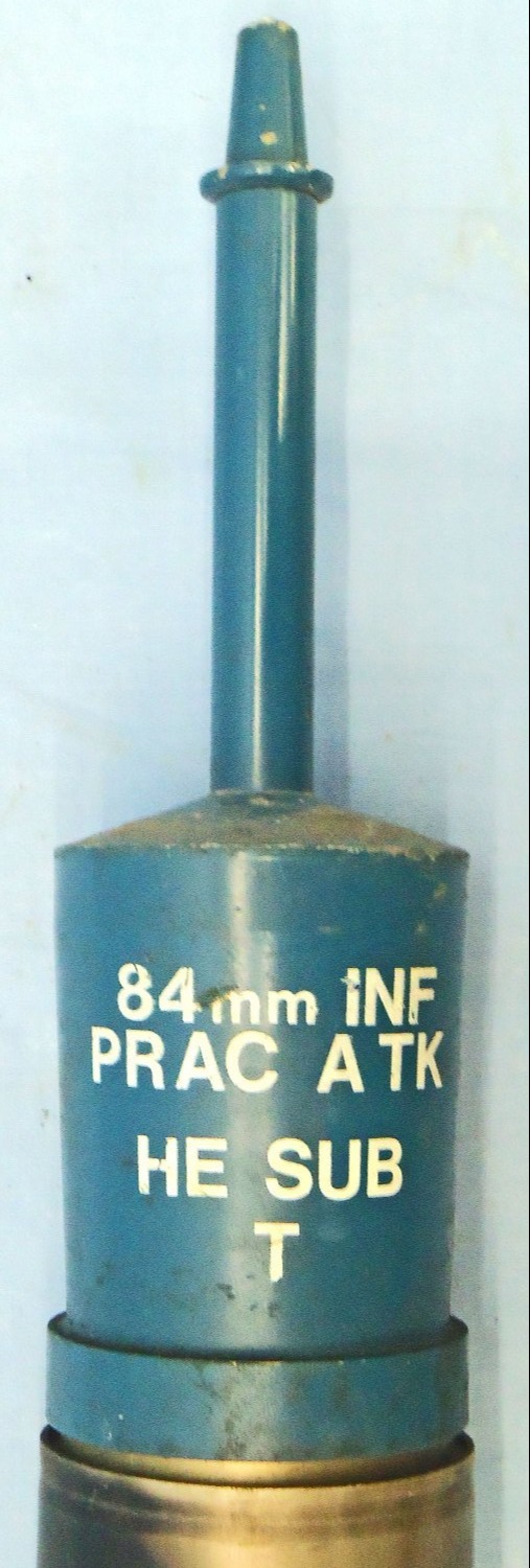 Carl Gustaf INERT DEACTIVATED. Unfired, British, L49A1 Practice Tracer Carl Gustaf 84mm Anti-Tank Round. Sn - 22426:67  Other Ammunition - {CATEGORY}