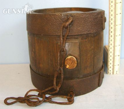 C1750 British Royal Navy Oak Black Powder Keg With Carry Chain & Cork Stopper. C1750 British Royal Navy Oak Black Powder Keg With Carry Chain & Cork Stopper. Antique & Militaria in 