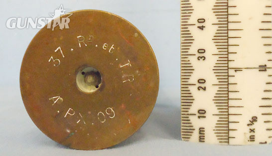 DEACTIVATED INERT. Rare 1909 Dated French 37mm (37 x 94R) Pom Pom Canister Round DEACTIVATED INERT. Rare 1909 Dated French 37mm (37 x 94R) Pom Pom Canister Round