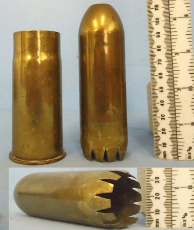 DEACTIVATED INERT. Rare 1909 Dated French 37mm (37 x 94R) Pom Pom Canister Round DEACTIVATED INERT. Rare 1909 Dated French 37mm (37 x 94R) Pom Pom Canister Round