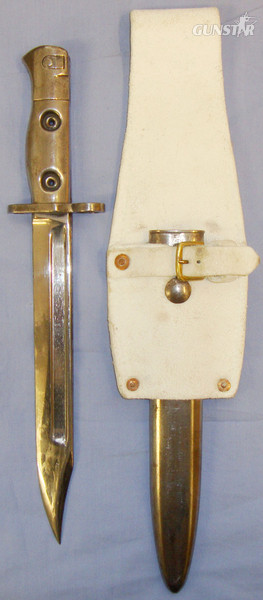 Very Scarce* L1A1 Bayonet and Scabbard Converted to L1A3 Specification. 20114. Bayonet in 