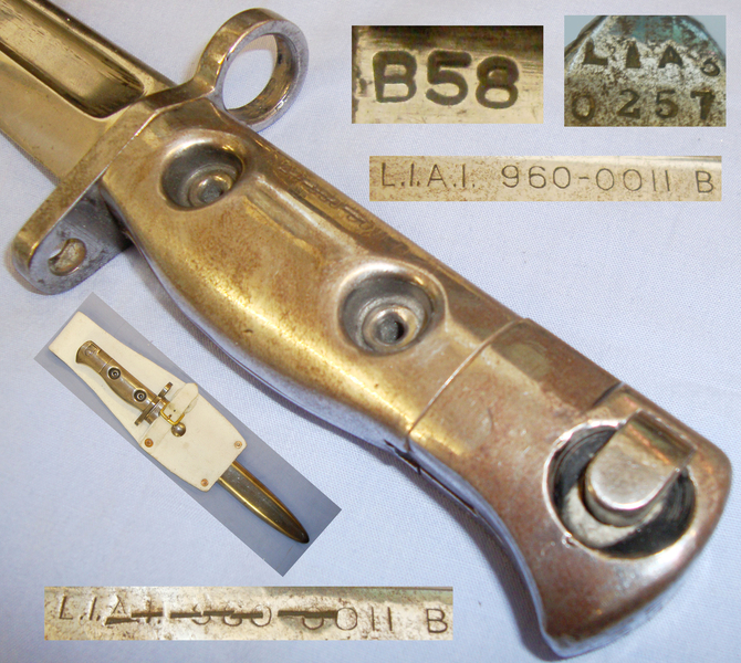 Very Scarce* L1A1 Bayonet and Scabbard Converted to L1A3 Specification. 20114. Bayonet