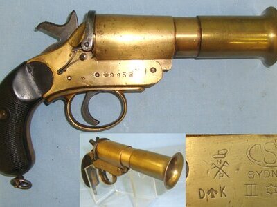 WW2 1942 Australian WD \'CSR\' The Colonial Sugar Refinery, Sydney NSW MK III* Brass Signal Flare Pistol. D 1479 None Single Shot